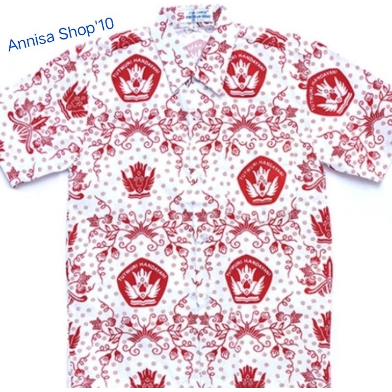 SERAGAM KEMEJA SEKOLAH DASAR BAJU BATIK MERAH LENGAN PENDEK