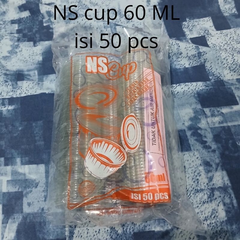 NS cup saus jelly cup 60ml isi 50pcs | saus cup | jelly cup | ns cup | ns cup 60ml | puding cup