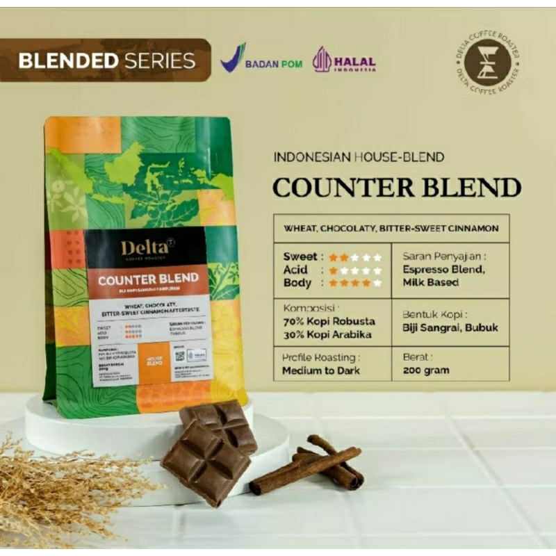 

Delta Coffe - Counter House Blend Medium to Dark Roast 1kg Kopi Sumatra