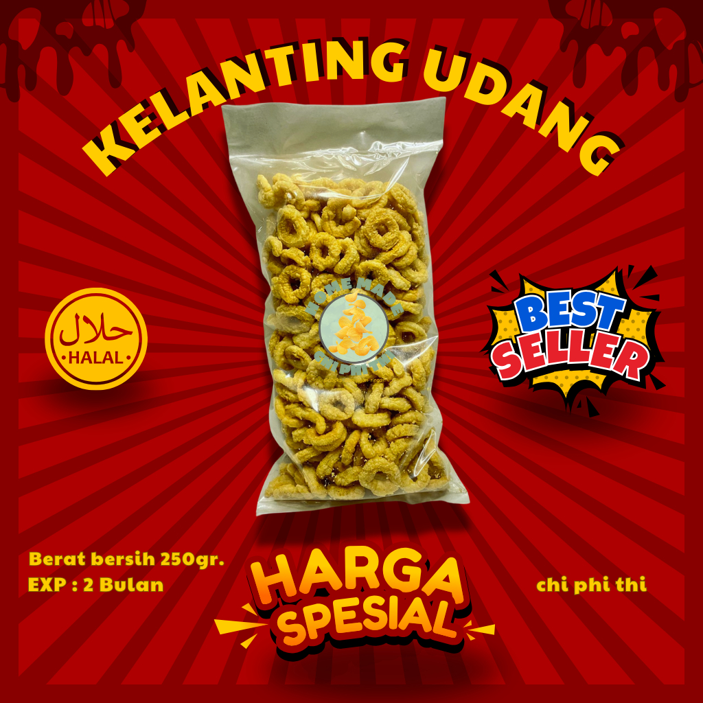 

Kelanting Udang Lampung Gurih dan Renyah Snack Lanting 250gr - Food