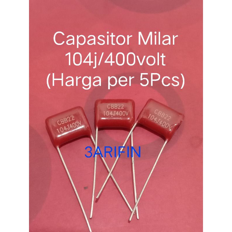 capasitor Milar 100n/400volt kapasitor 104j/400V