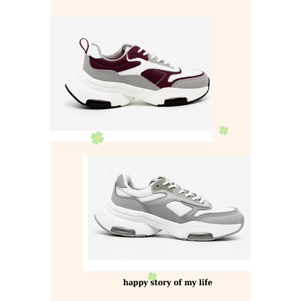 BUCCHERI DALINA Sepatu Sneakers Wanita Casual-BL3078-burgundy&white
