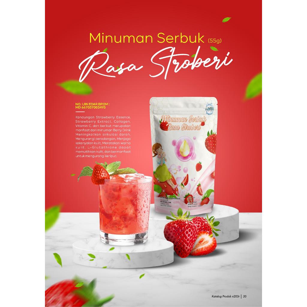 

Berry Drink 55g / Minuman Serbuk Rasa Strawberry