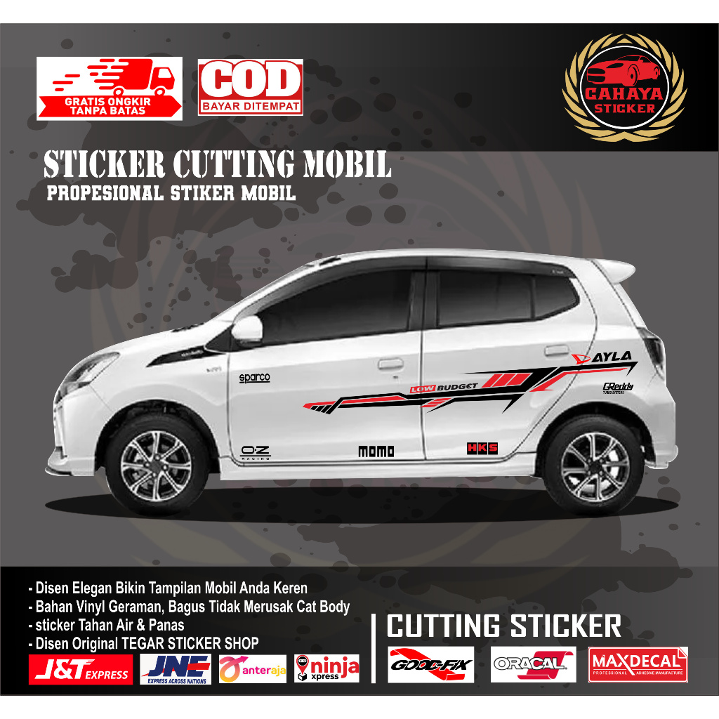 sticker mobil ayla sticker mobil daihastu ayla sticker mobil keren sticker motif variasi bodi mobil