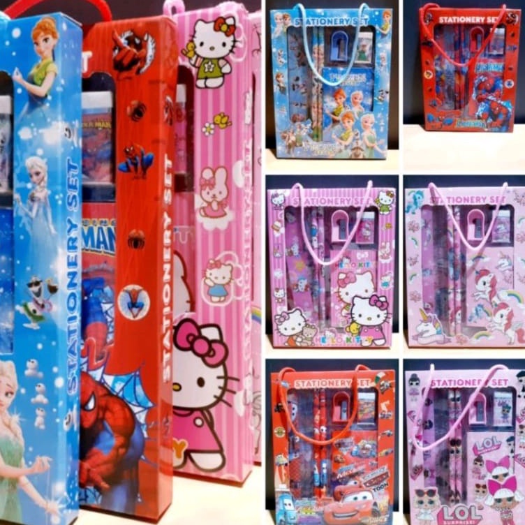 

Grosir Untung Pensil Set Box Anak Stationary Set Paket Alat Tulis Karakter TK