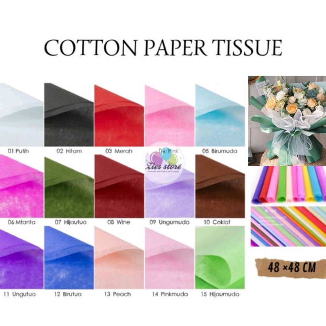 

Free Pengemasan 1PAK 3 PCS Kertas tissue buket bunga tissue cotton paper flower