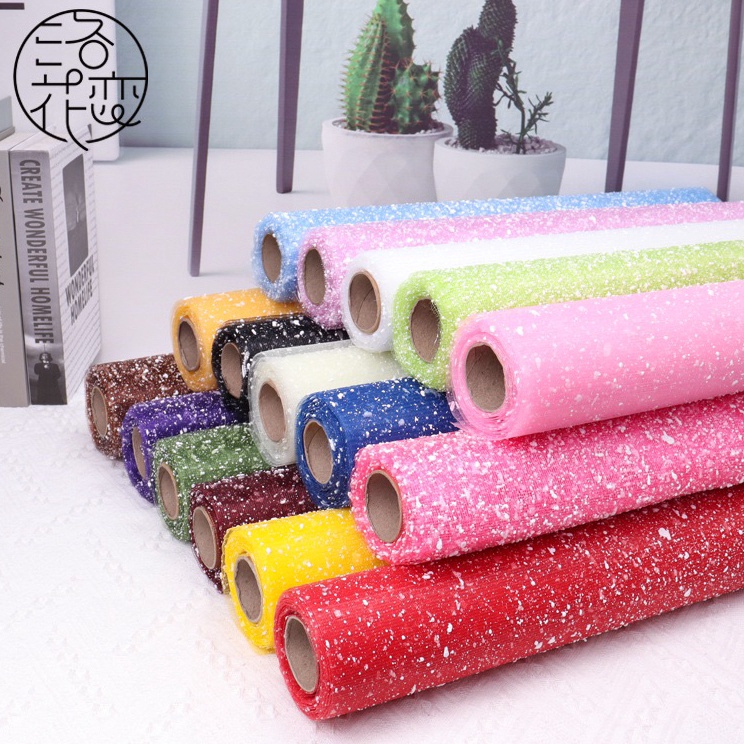 

Hadir Hebat Kertas Bunga Tile Salju Snow Roll Snowy Mesh Tile Snowy Wrapping Flower Roll S