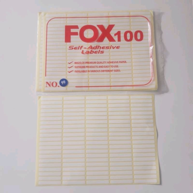 

SELF ADHESIVE LABELS NO. 99 ISI 7 LEMBAR MERK FOX 100