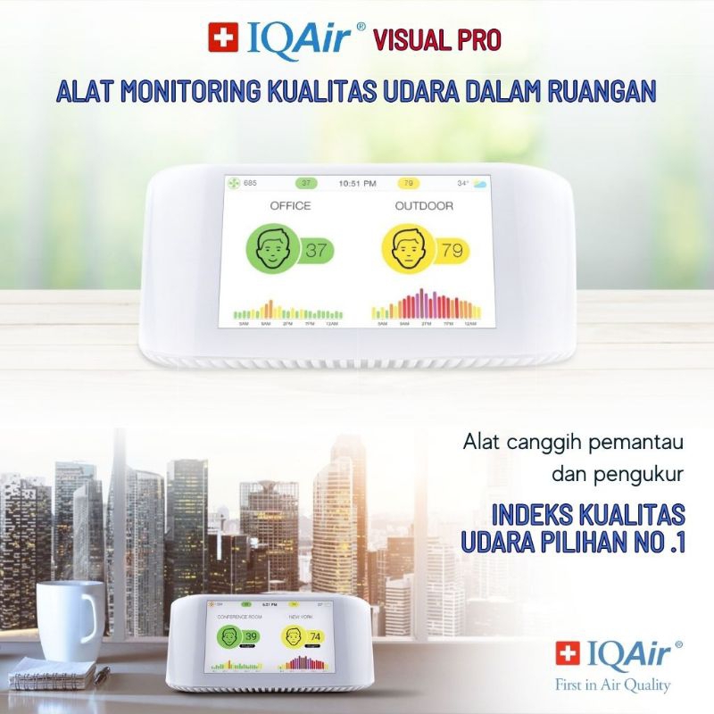 IQAir Visualpro | Alat monitoring kualitas udara IQAir.