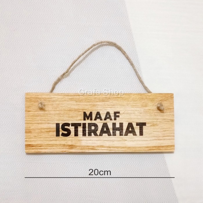 

Sign tanda label gantung sedang istirahat sholat