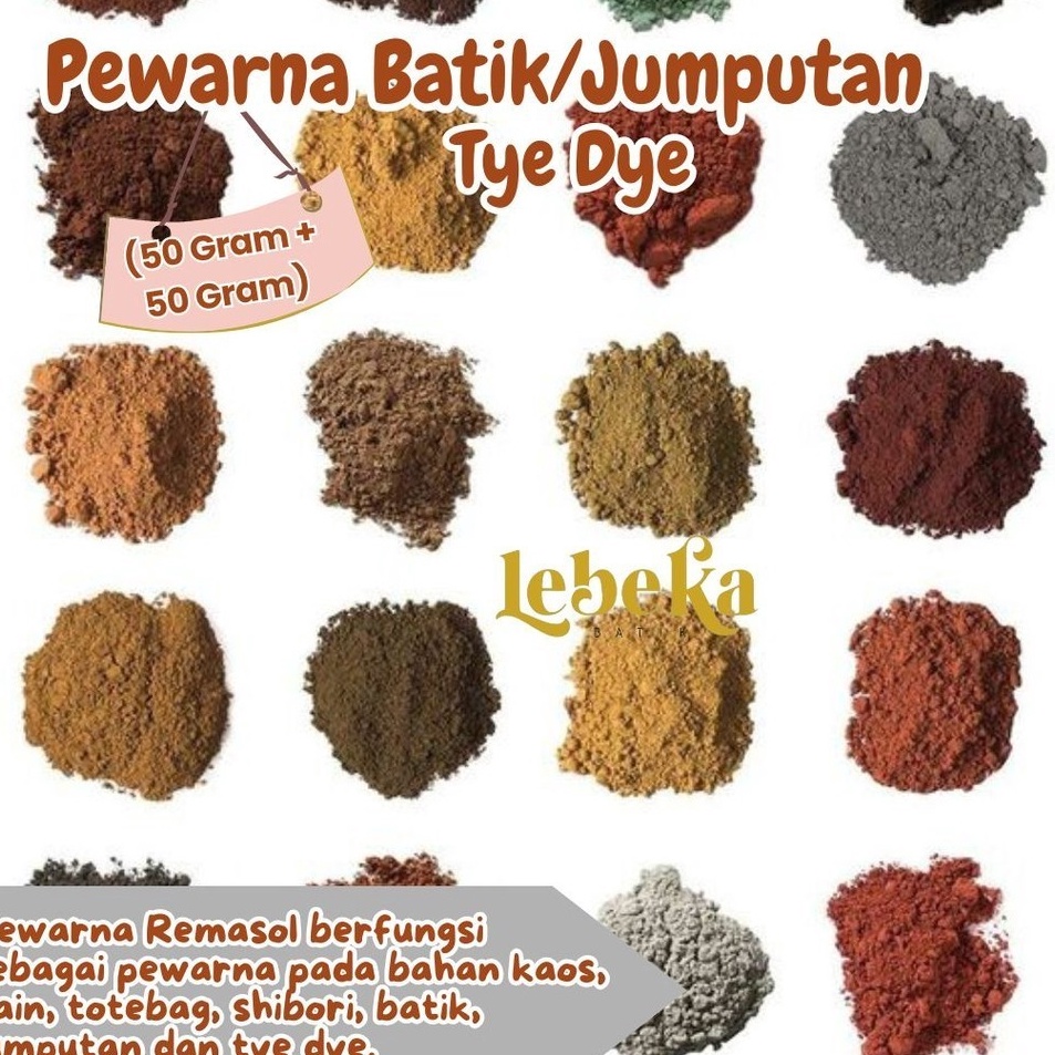 

Paket Terbatas 1gr PEWARNA BATIK JUMPUTANTIE DYE 5GR5GRPEWARNA REMASOL
