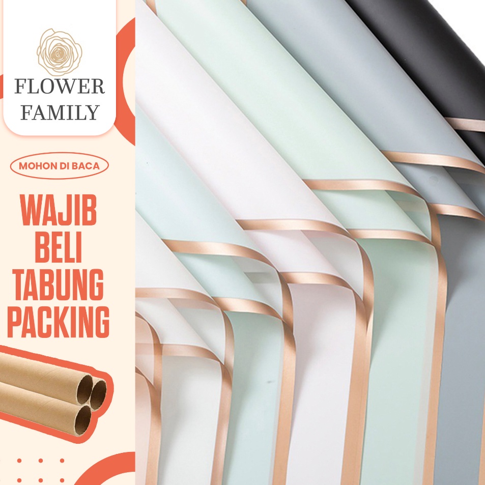 

Paket Meriah Flower Family 2 LEMBAR Flower Wrapping Paper LIST GOLD Kertas Buket Bunga Cellophane Florist Kertas Bunga Buket Kado Wisuda Anniversary