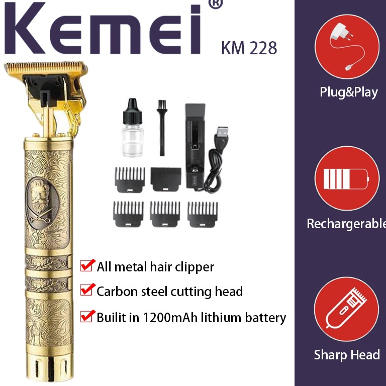 Grosir Heboh Kemei vintage hair trimmer km 228  bald hair trimmer  kemei km 228