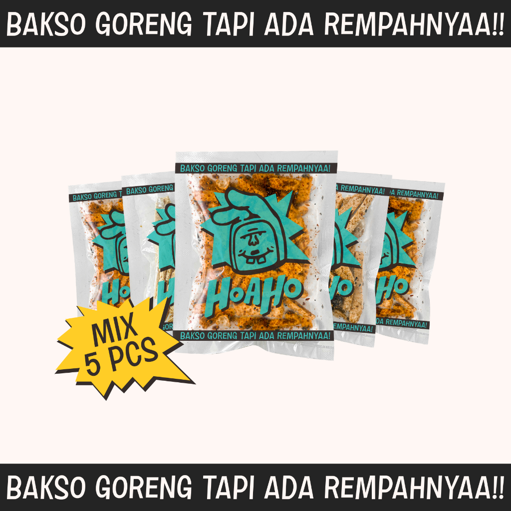 

Basreng Stik Bakso Goreng HOAHO MIX | 30 gram (1 pack isi 5 pcs) | Original | Pedas | Daun Jeruk | Kari | Kari Pedas | Bumbu Melimpah