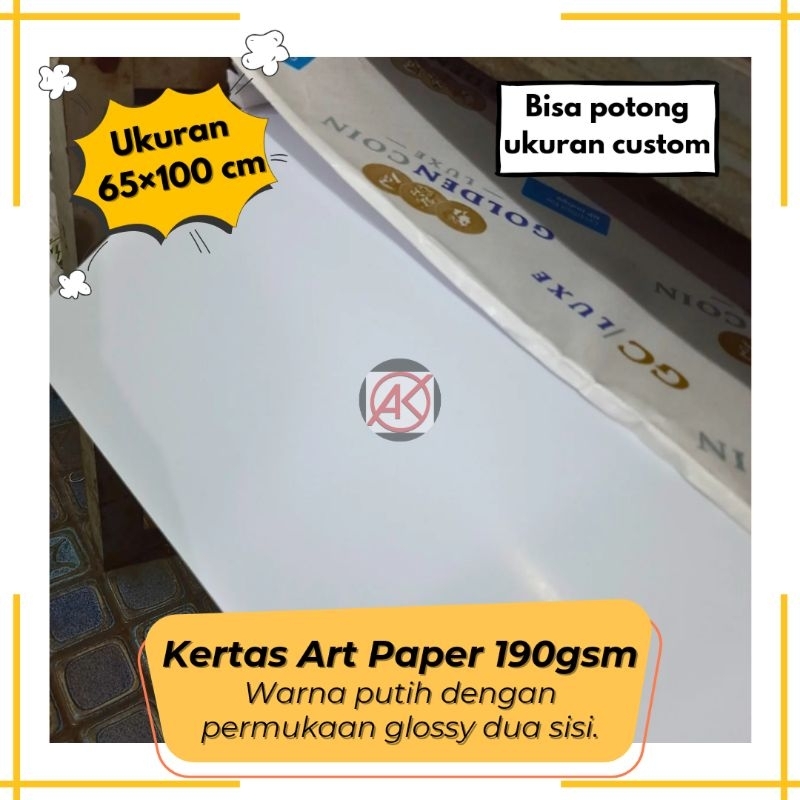 

Kertas Art Paper 190gsm 65x100 cm (Bisa Potong Custom,Cek deskripsi)