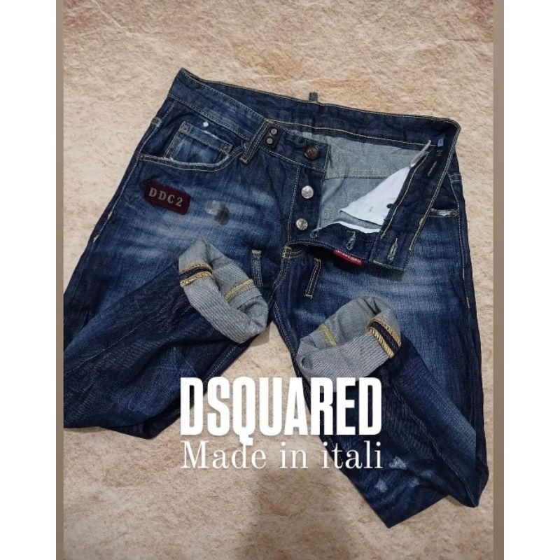 jeans DSQUARED italy bahan denim tebal ngaret bekas/second/preloved