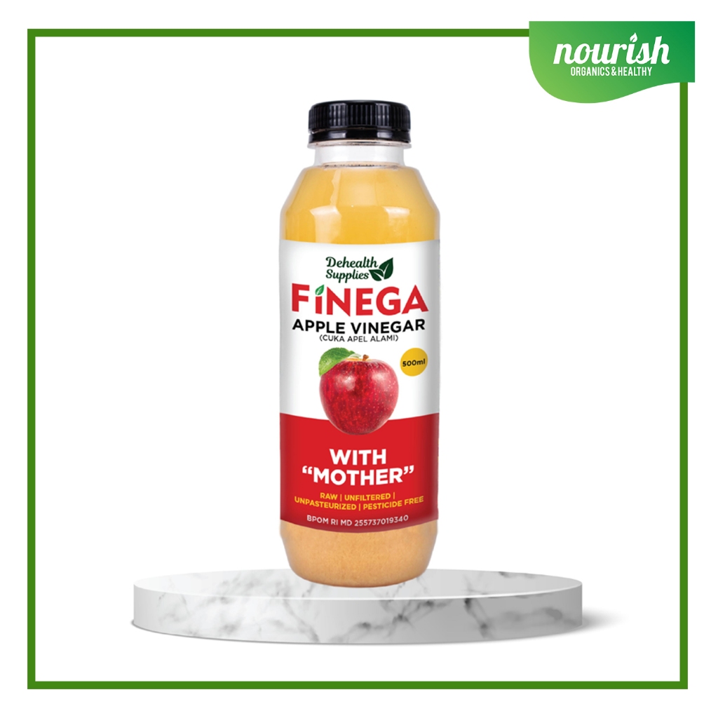

Finega, Apple Vinegar (cuka apel alami) with the mother 500g-JktBar