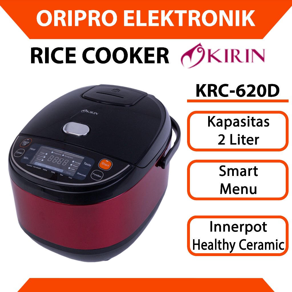 Rice Cooker 2 Liter Digital Kirin Smart Menu KRC-620D