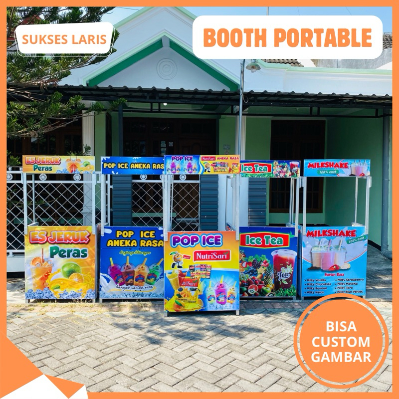 BOOTH PORTABLE | MEJA LIPAT JUALAN | MEJA LIPAT PORTABLE JUALAN | ROMBONG LIPAT - GEROBAK JUALAN