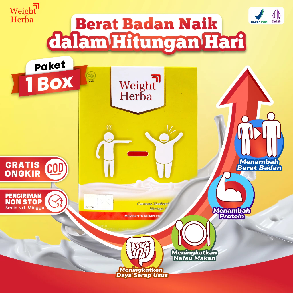 

WEIGHT HERBA 1 Box - SUSU PENAMBAH NAFSU MAKAN & BERAT BADAN || 100% ORIGINAL PREMIUM