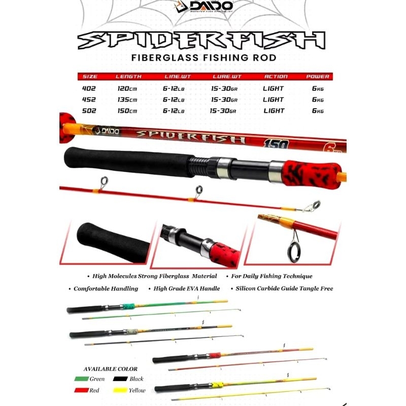 joran pancing Daido Spiderman Fish 150cm