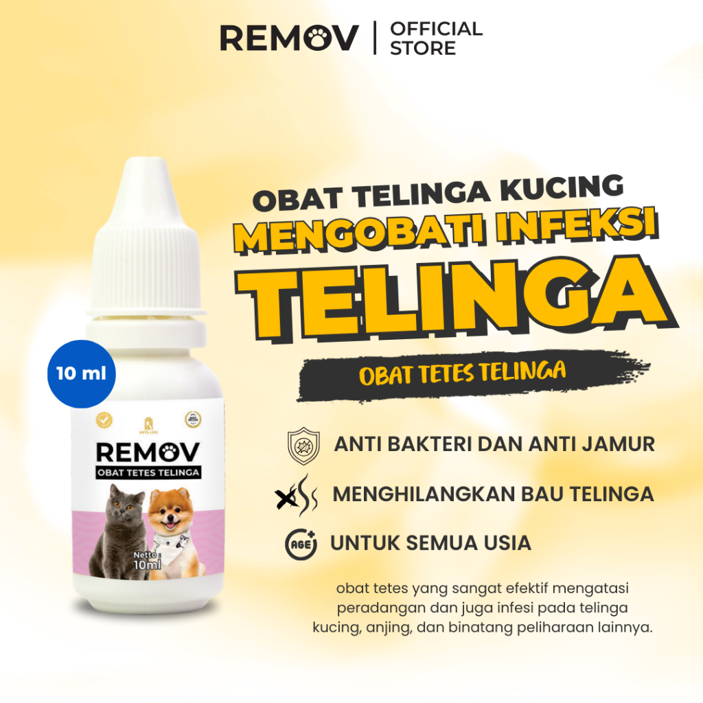 Remov Obat Tetes Telinga Kucing Dan Anjing 10 Ml