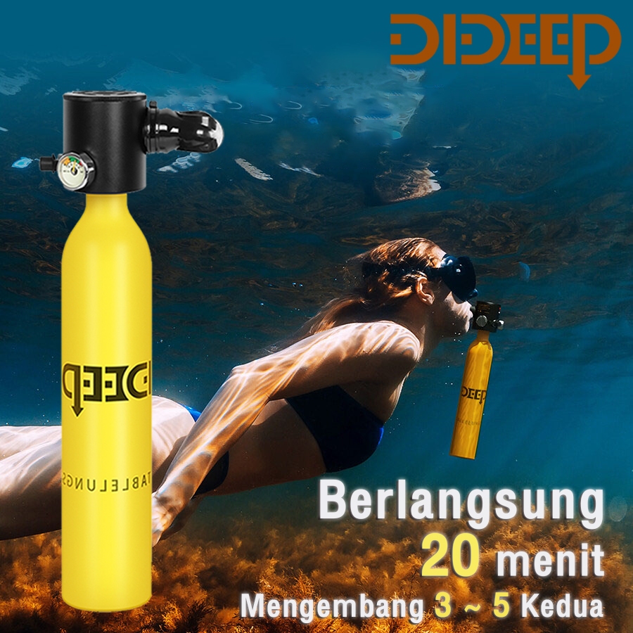【pemasok lokal】DIDEEP alat selam lengkap dewasa COD tabung scuba composite 0.5 liter tabung selam al