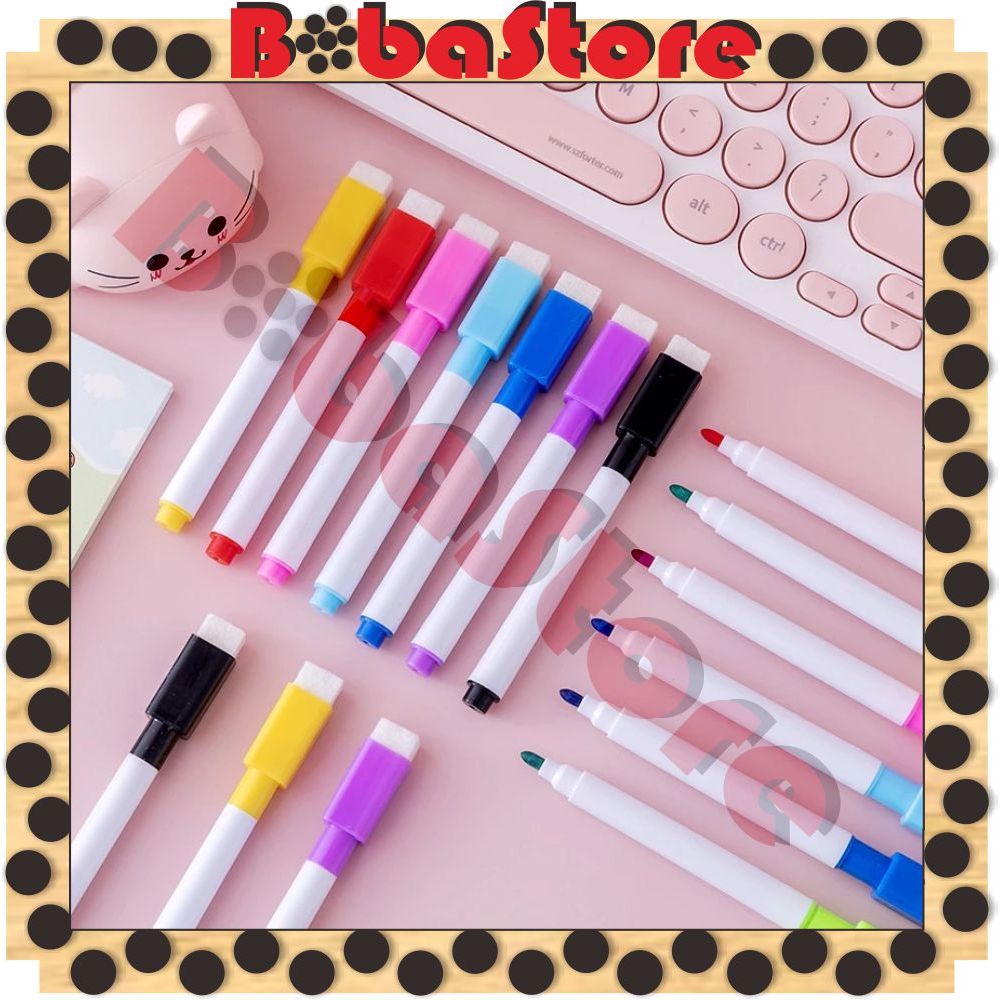 

⭐Bobastore⭐ Spidol Mini Papan Tulis White Board Dengan Penghapus / Sepidol Warna Warni Wipe And Clean Kecil S001