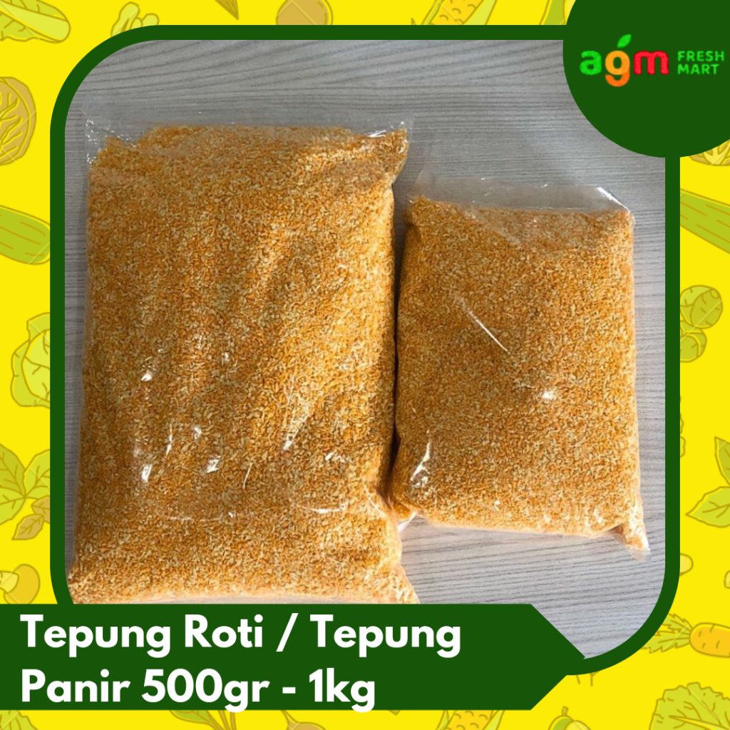 

Tepung Roti / Bread crumb / tepung panir, mix, orange kemasan repack 1 kg. dan 500gr