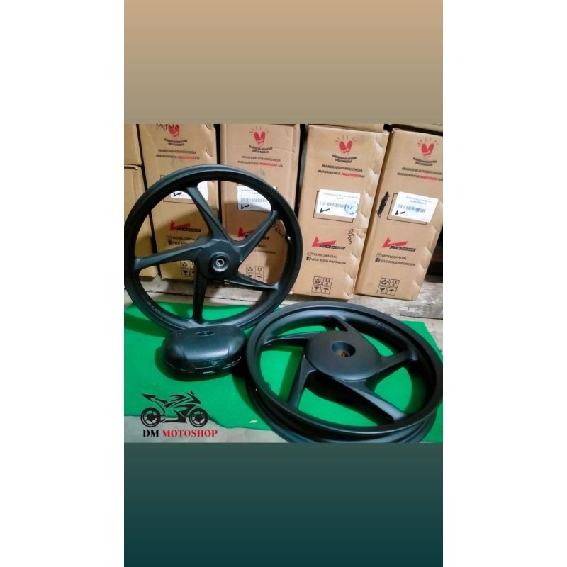 VELG Racing VROSSI VARIO 110/SCOOPY/BEAT/SPACY Warna Black Doff Palang 5