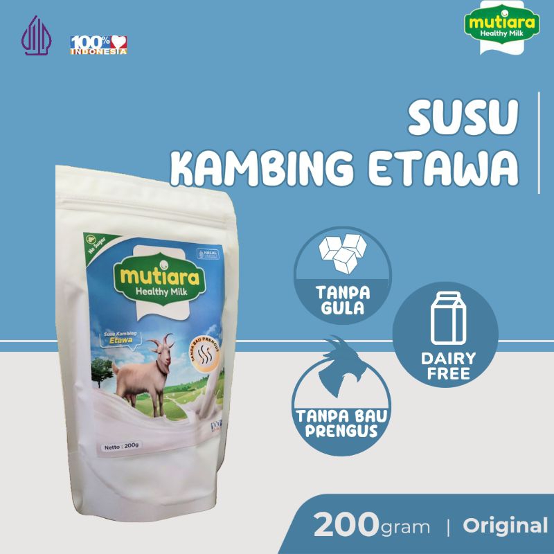 

Susu Kambing Bubuk Alami Non Dairy Creamer 200gram | Mutiara Healthy Milk