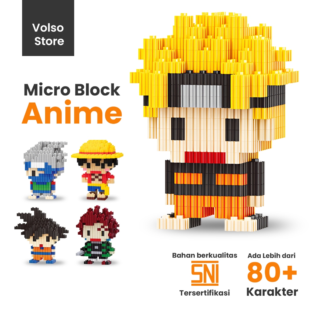 (GROSIR #6) Anime Micro Block Mainan Edukasi Anak Lego Pasang Anime Figure