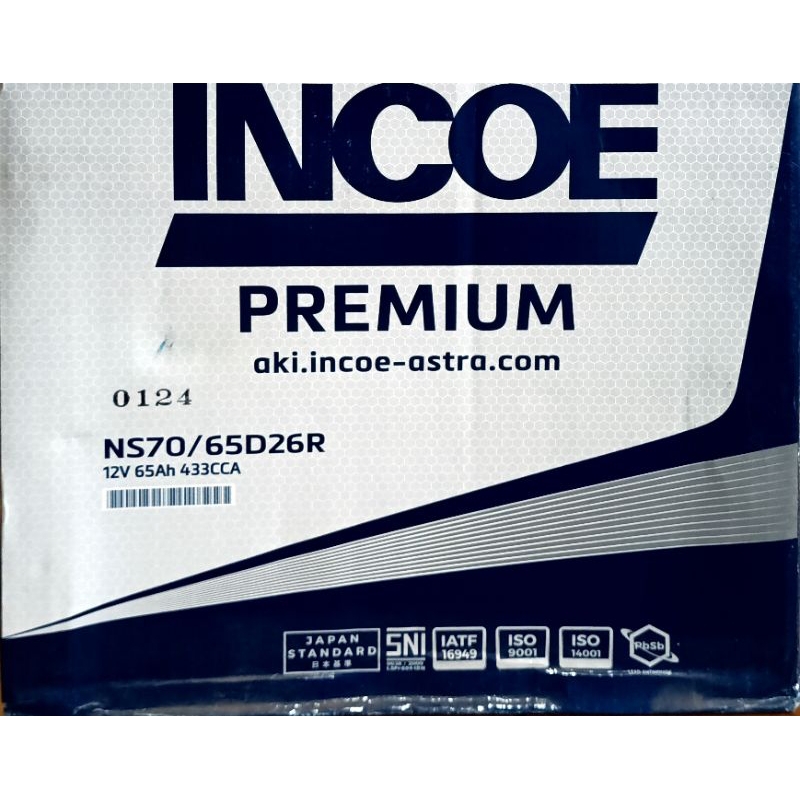 Aki basah merk INCOE NS70 65Ah