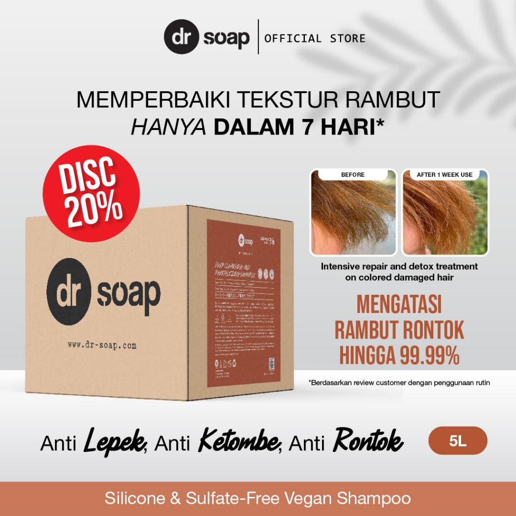 dr soap Deep Cleansing & Revitalizing Shampoo (Mars Spice) Refill 5 Liter | Sampo Rambut Berwarna An