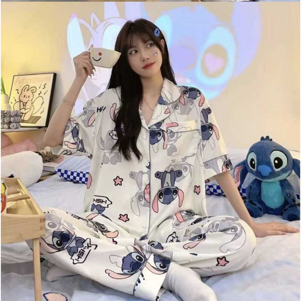 Baju tidur piyama cp bahan satin silk import