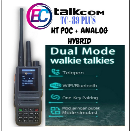 HT POC TALKCOM TC89 PLUS UHF 400 ORIGINAL GARANSI RESMI TALKCOM TC 89 PLUS UHF 400 HYBIRD