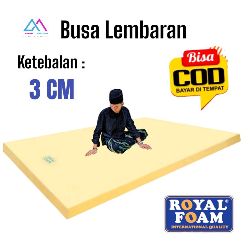 Busa Kasur Royal Foam Tebal 3cm Uk 150x200cm/100x150cm Super Empuk Busa Kuning Density 16 Busa Surpe