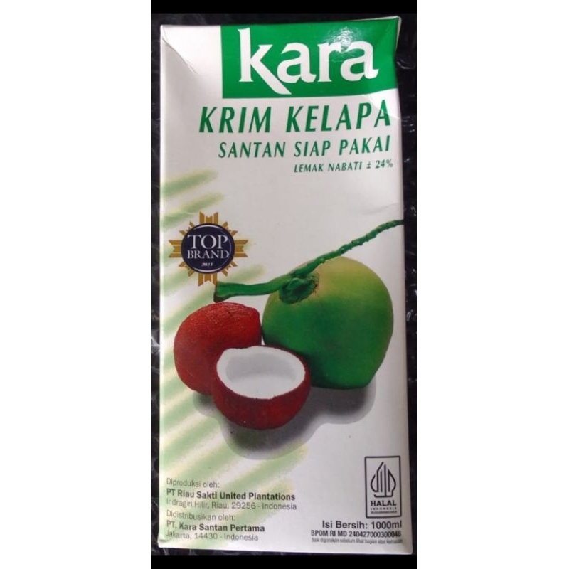 

Santan Kara Kelapa 1 Liter / L / lt / 1000 ml Siap Pakai Kara Krim Kelapa