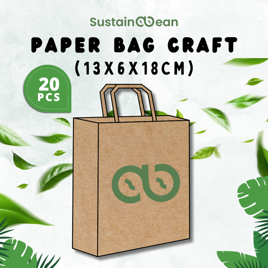 

Paper Bag Sustainabean Standar | Kertas Kraft | Ukuran 13x6x18cm | Isi 20 pcs