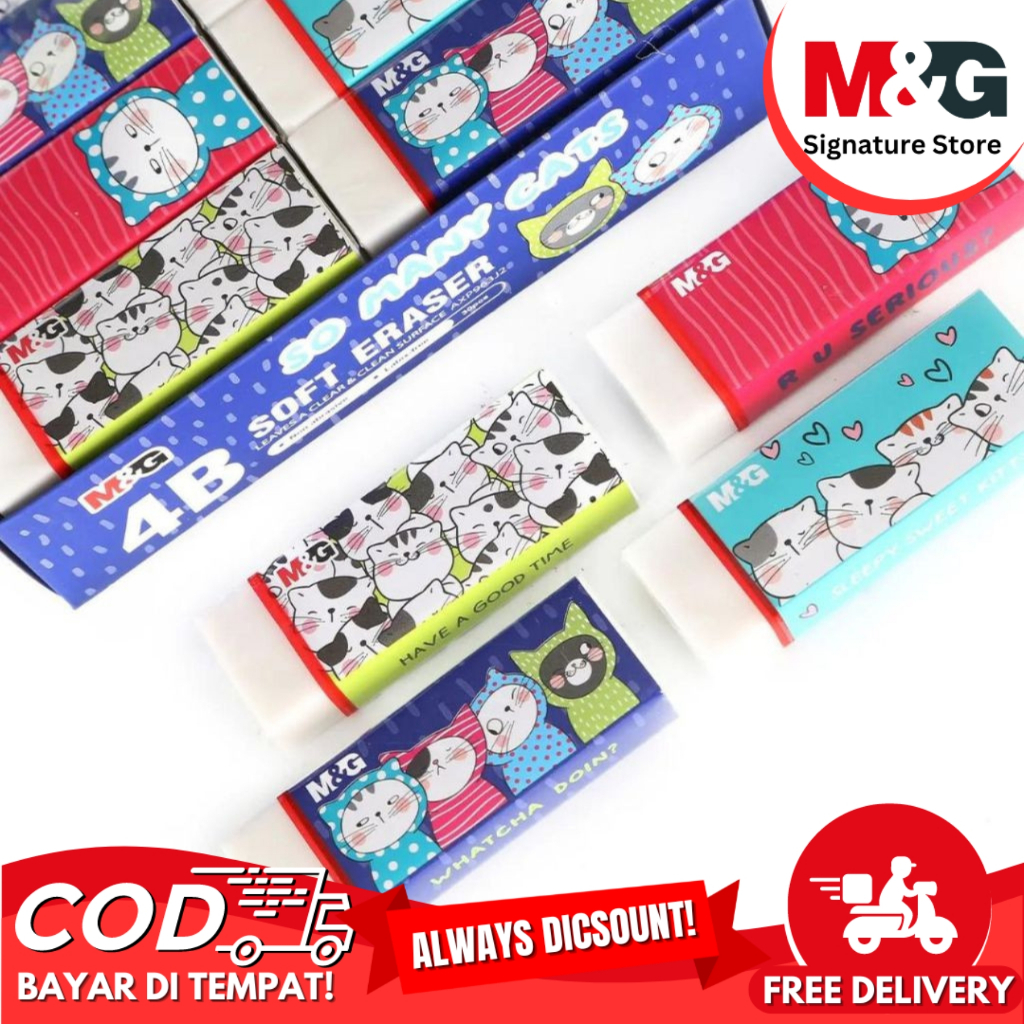 

Penghapus M&G So Many Cats Soft Eraser 4B Bahan Karet Putih Penghapus Lucu #AXP963J1 - Eraser