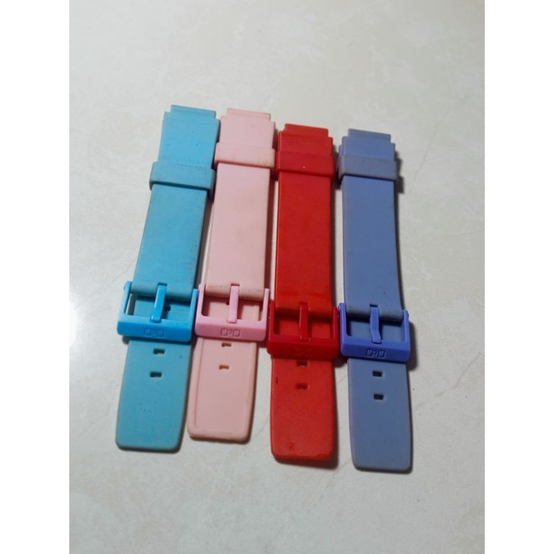 strap tali jam tangan QnQ warna ungu merah pink biru ukuran 18mm