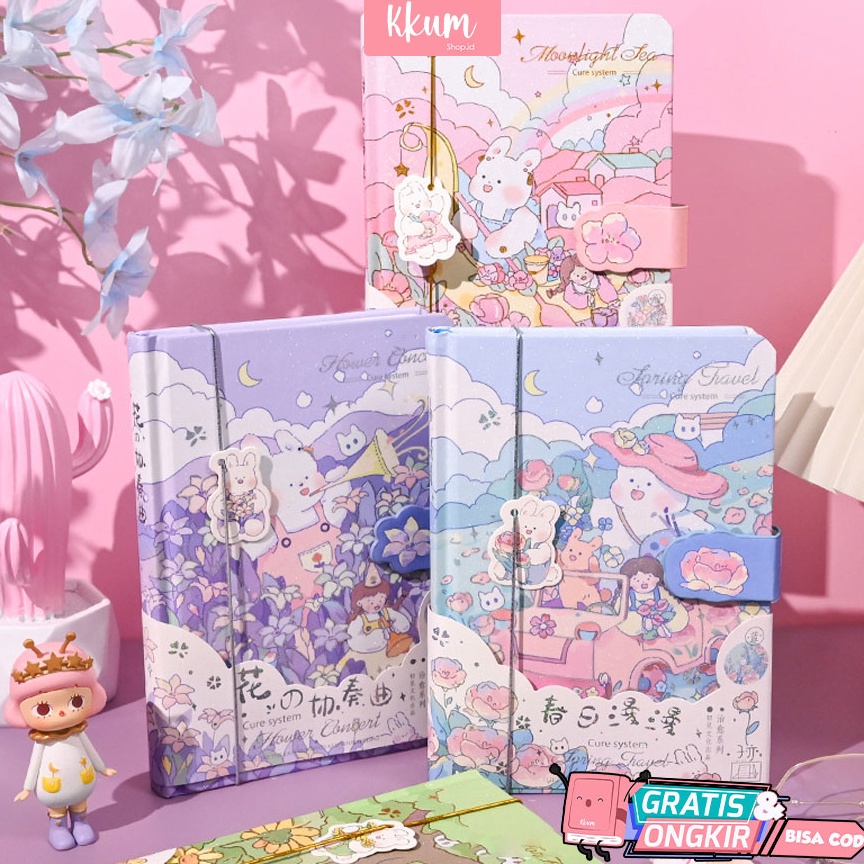 

KODE N99O Notebook rabbit cute Buku tulis karakter lucu Buku catatan jurnal diary