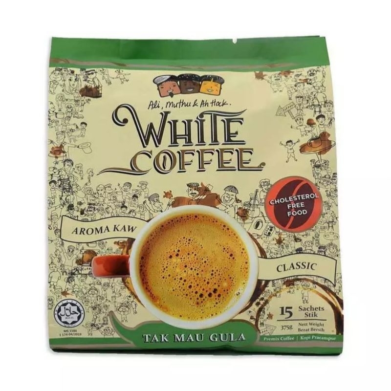 

ALI MUTHU & AH HOCK White Coffee No Sugar Tak Mau Gula - 1 Sachet (25 gr)