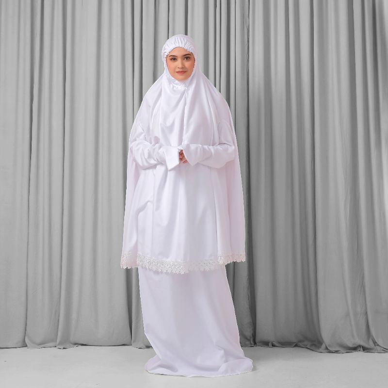 Mukena Dewasa Umroh Berlengan Mukenah Tangan Dewasa Potongan katun premium