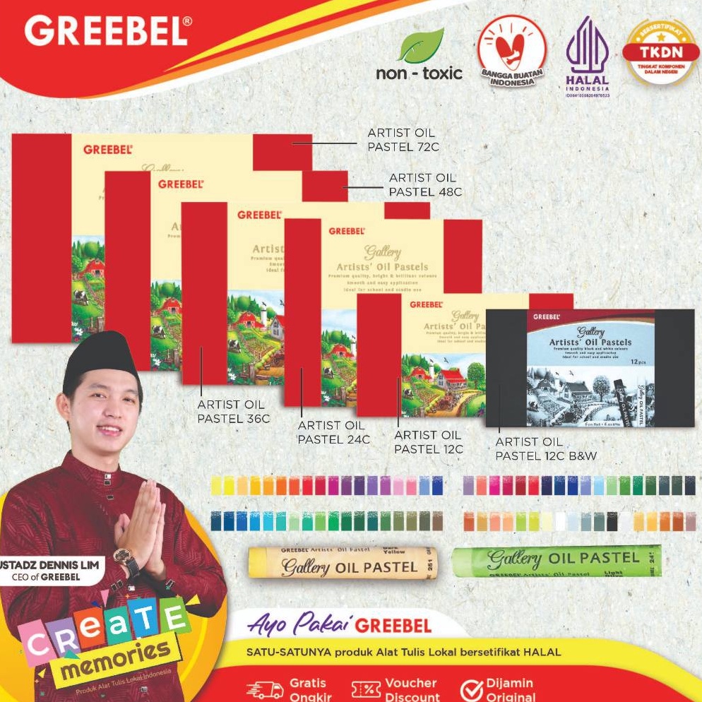 

KODE X26L GREEBEL Crayon Krayon Artist Krayon Artist Oil Pastel Crayon Greebel Professional Mewarnai Menggambar