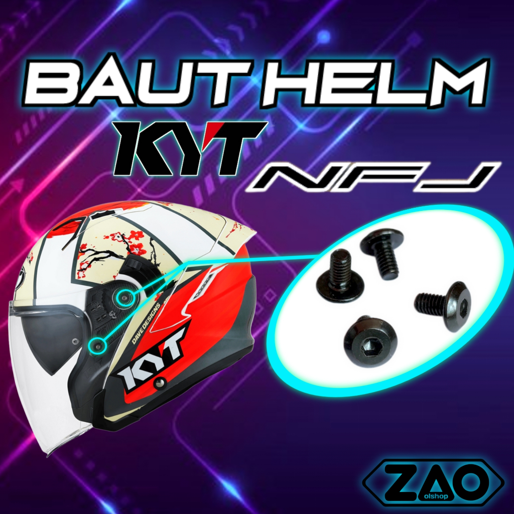 Baut Helm KYT NFJ hitam diammond kunci L tanpa merk