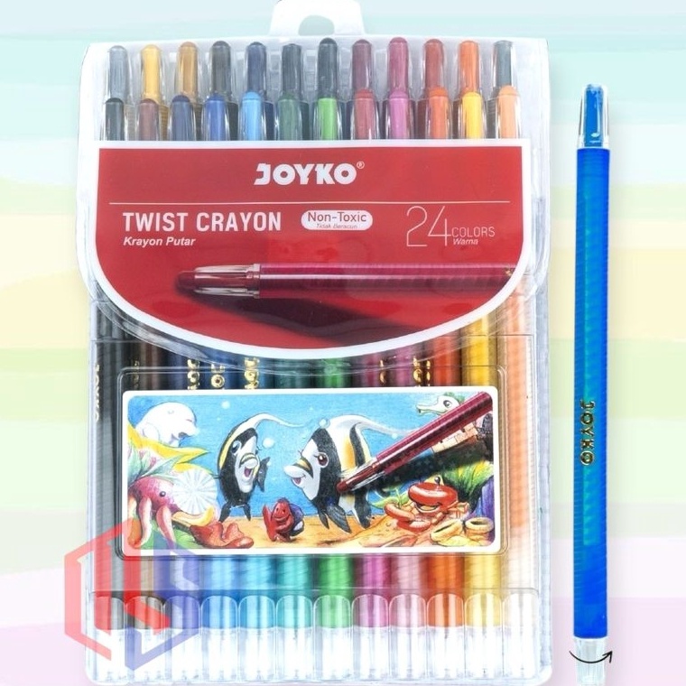 

KODE C4E Crayon Putar Twist Crayon Joyko Panjang 24 Warna TWCR24S