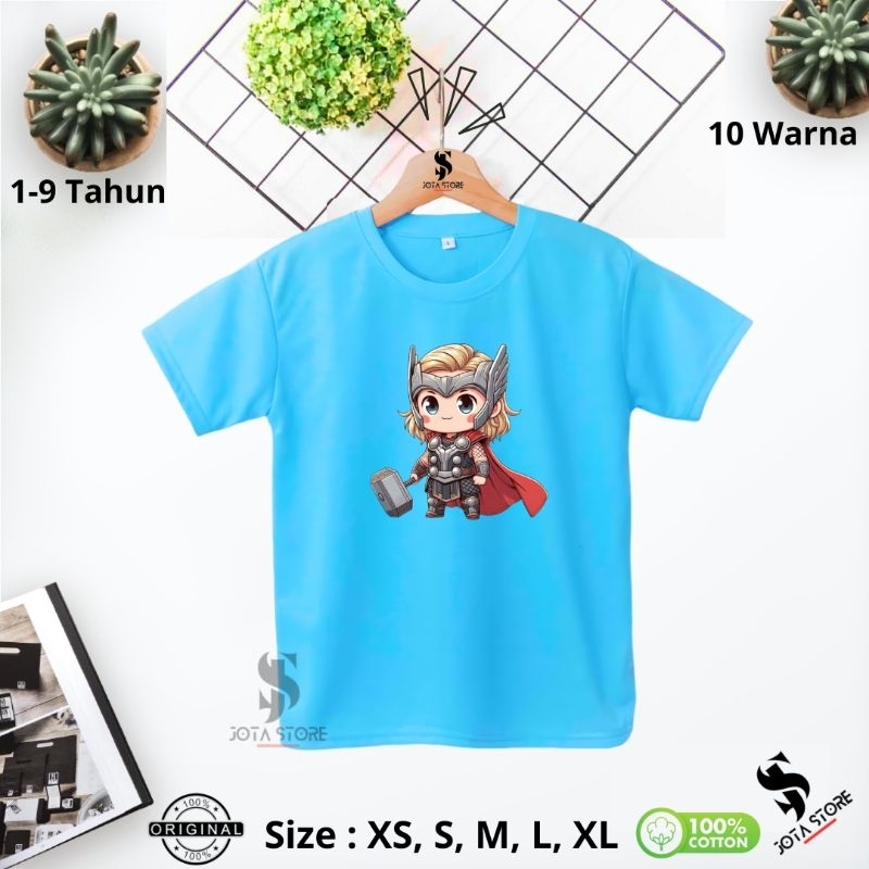 Kaos Premium Anak Motif THOR/Baju Anak Unisex/Atasan anak 1-9 tahun