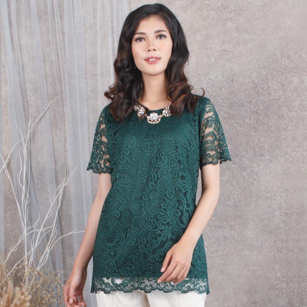 3h Blouse Brukat Hijau JK.11