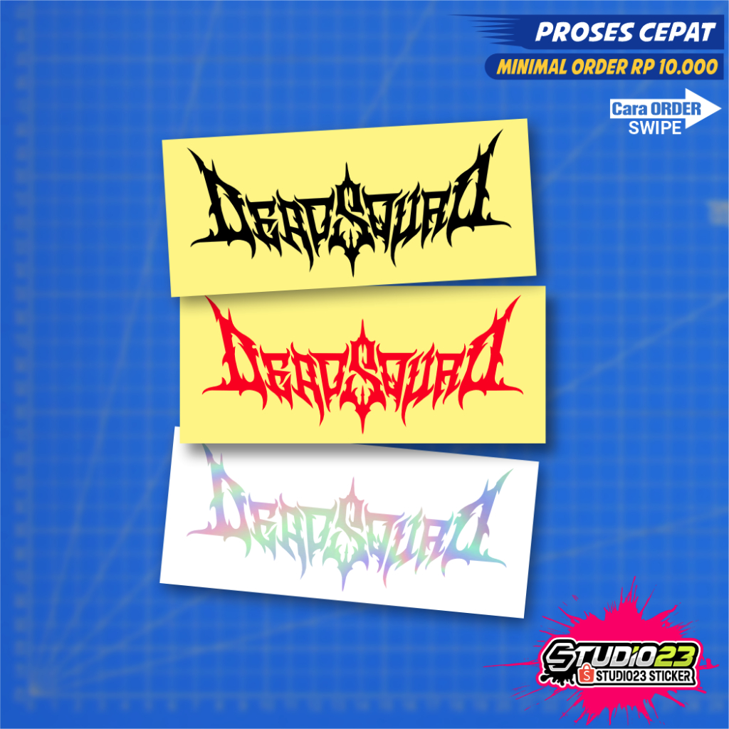 

Stiker Cutting DEADSQUAD Logo baru, stiker dead squad Hologram